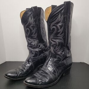 Mens Nocona Alligator Print Black Boots  #Z62994547C Size 91/2 D
